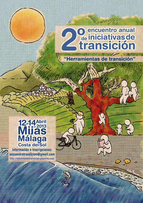 Cartel 2º Encuentro anual de Transición en Mijas 2013 - Transición Sostenible